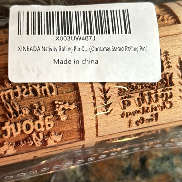 NEW Christmas Stamp Wooden Rolling Pin - Picture 4 of 12